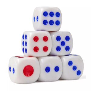 10PCS Dices Plastic White Gaming Dice Standard Six Sided
