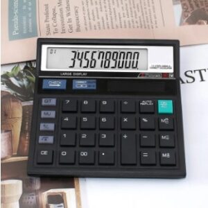 Solar, Battery Dual Power LCD Display Calculator with Check and Correct Function